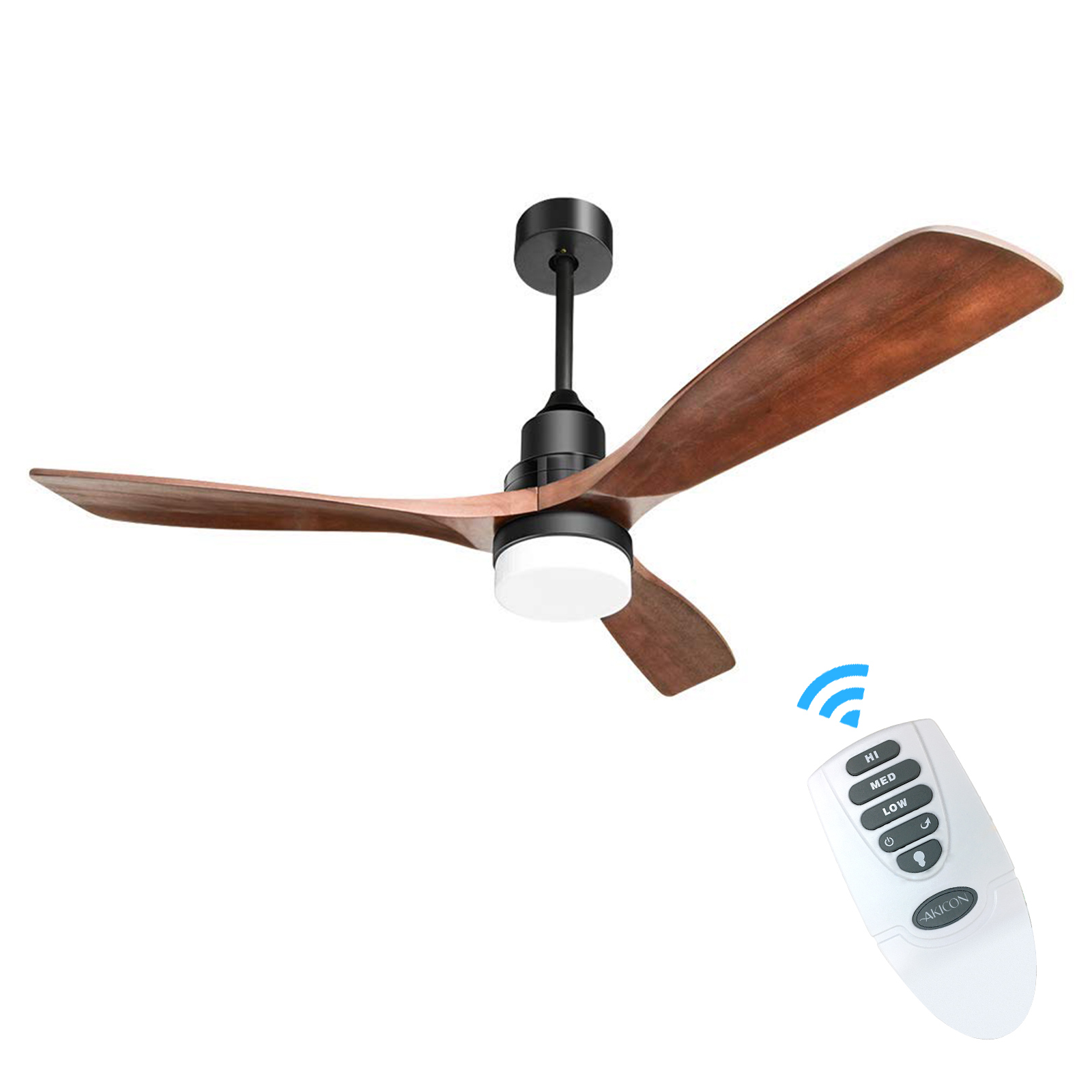 Details about   52" Ceiling Fan with Remote Control LED Light Reversible Motor and Blades Black 